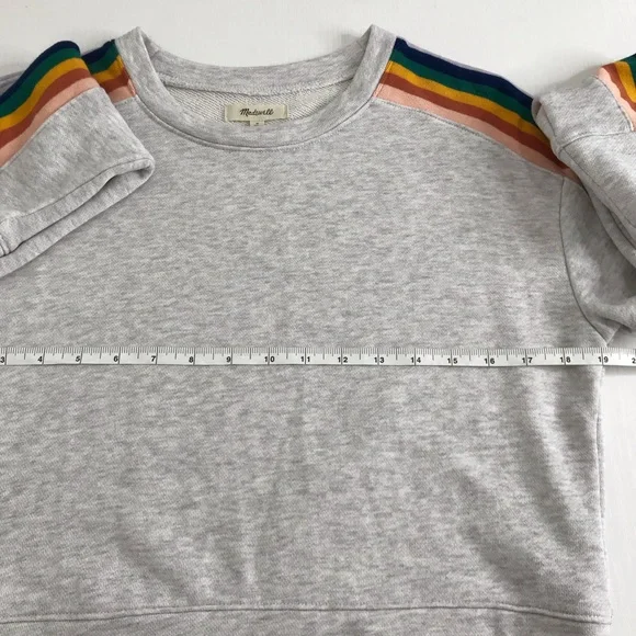 Madewell Rainbow-Inset Crop Sweatshirt Size Small - Picture 6 of 9